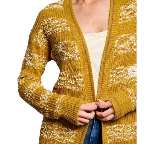 Oversized Slouchy Whimsigoth Granola Gold Speckled Cardigan Chunky Long Teacher - Picture 2 of 13
